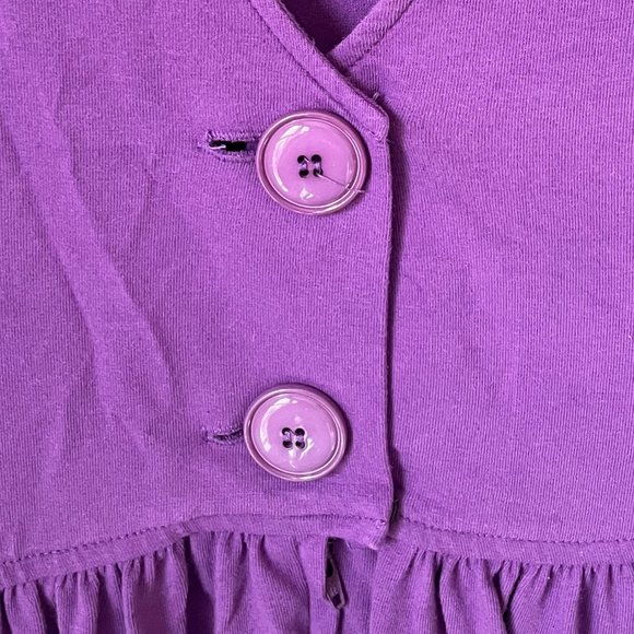 1980s Cap Sleeve Purple Plunge Open Back Dress with Pockets - Picture 6 of 10